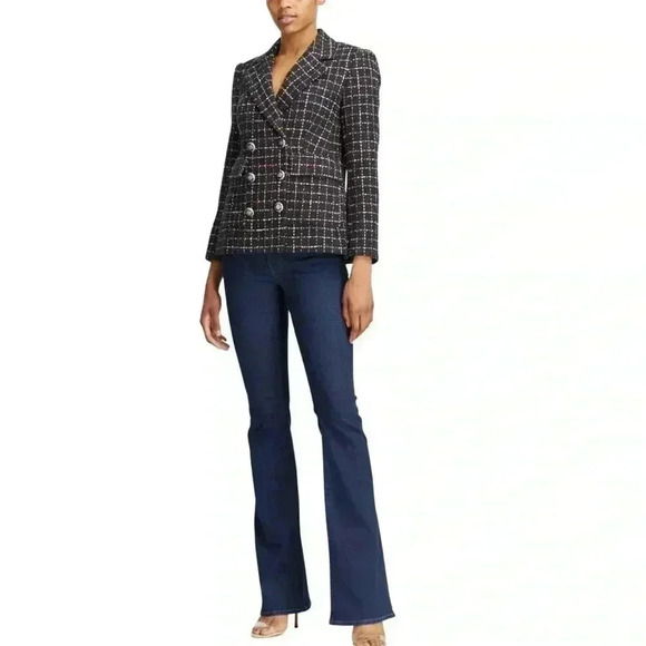 Veronica Beard Dickey Blazer Size 2 Tweed Jacket Rumer Double Breasted Navy Red - Picture 8 of 11